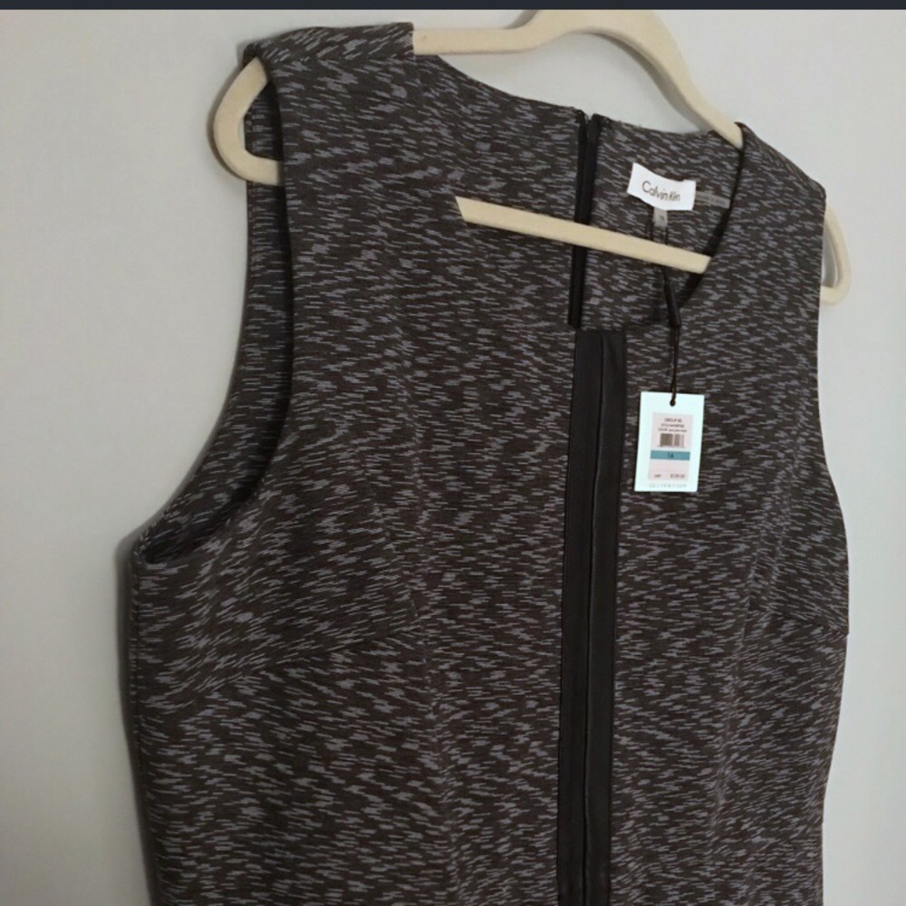 NWT Calvin Klein tweed-print A-line dress